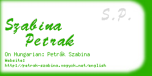 szabina petrak business card